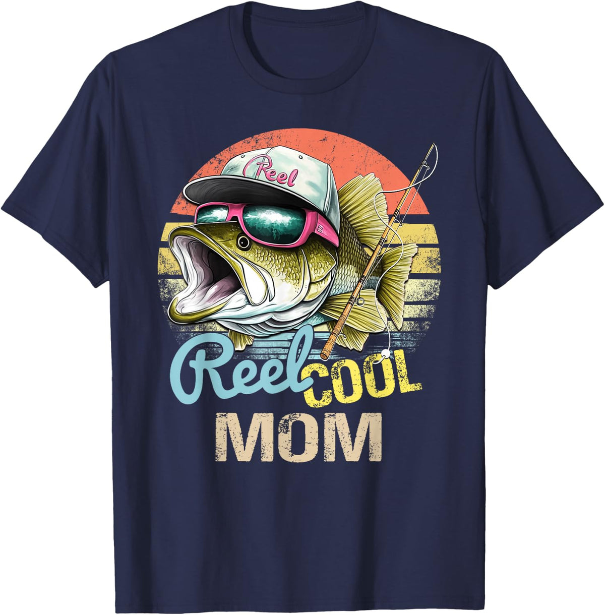 Reel Cool Mom Funny Fishing Quotes For Uncle Women T-Shirt - Navy Blue