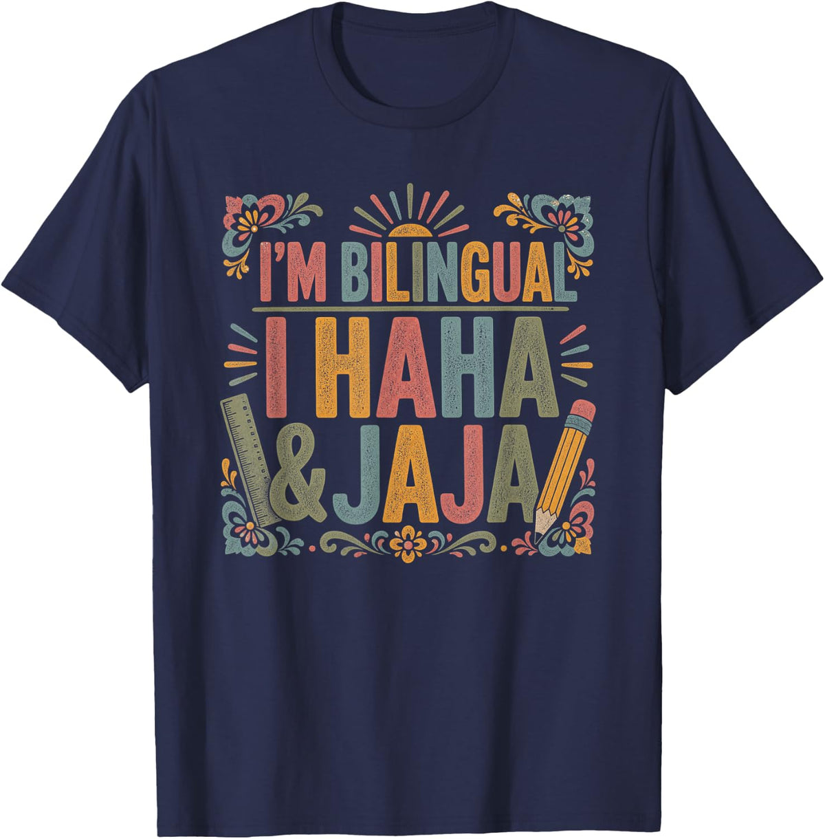 Spanish Teacher Hispanic Heritage Bilingual Jaja T-Shirt - Navy Blue
