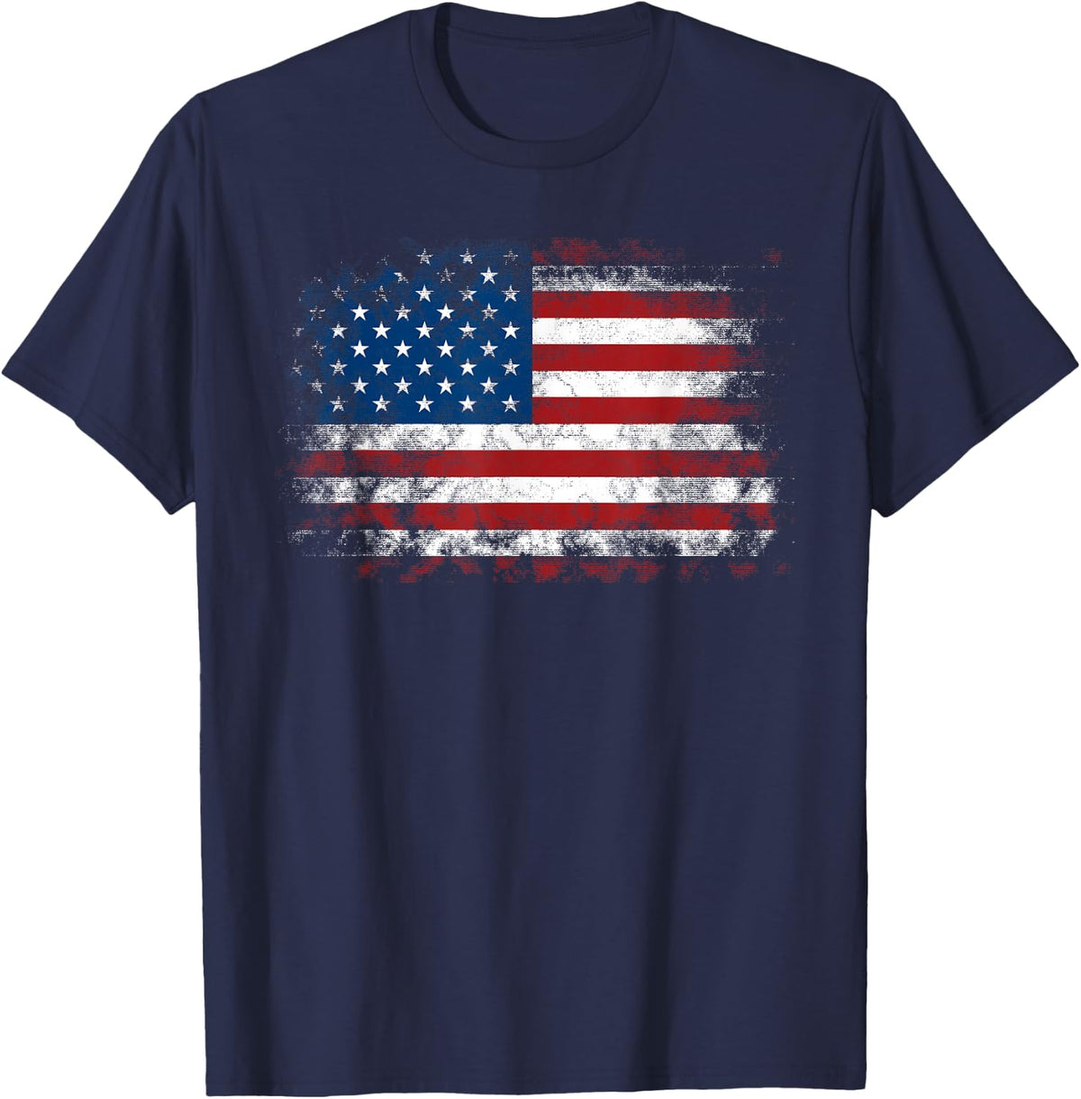 USA Patriotic American Flag 4th Of July Independence Day T-Shirt - Navy Blue