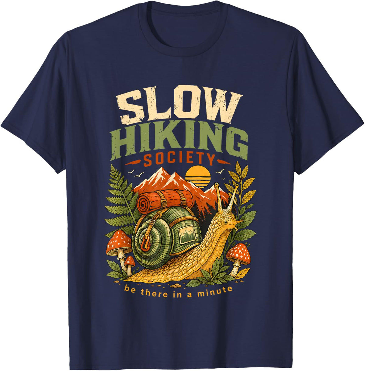 Outdoor Expert Sloth Camping Nature Lover Funny T-Shirt - Navy Blue