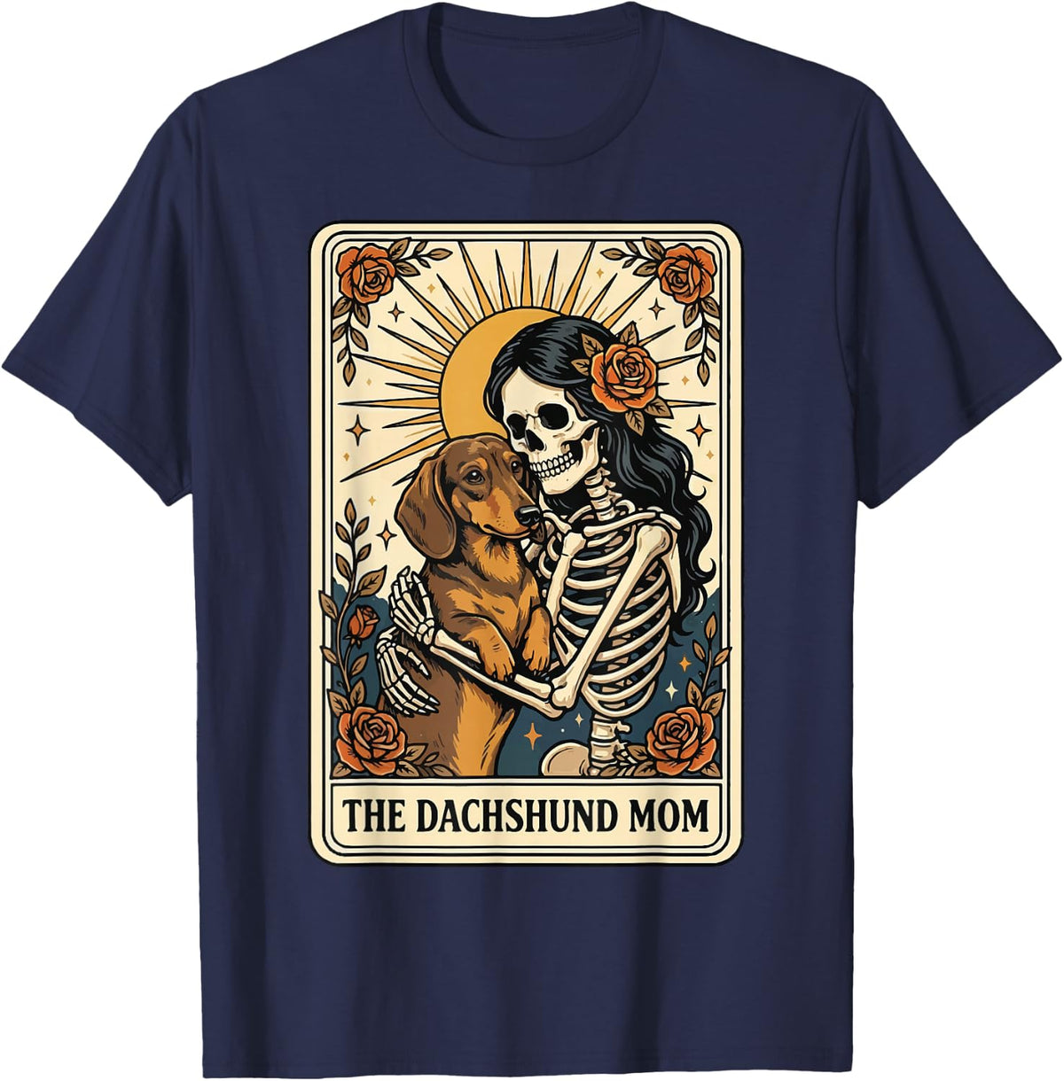 The Dachshund Mom Tarot Card T-Shirt - Navy Blue