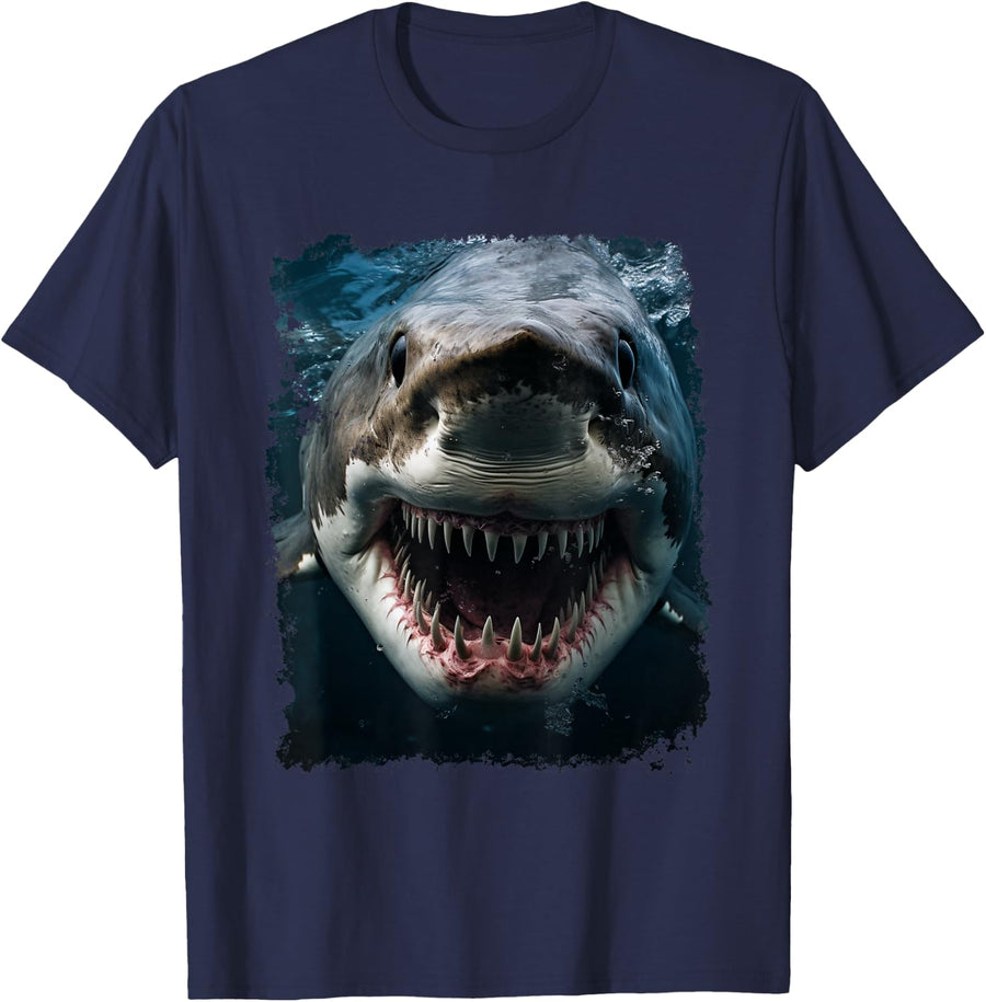 A Shark T-Shirt - Navy Blue