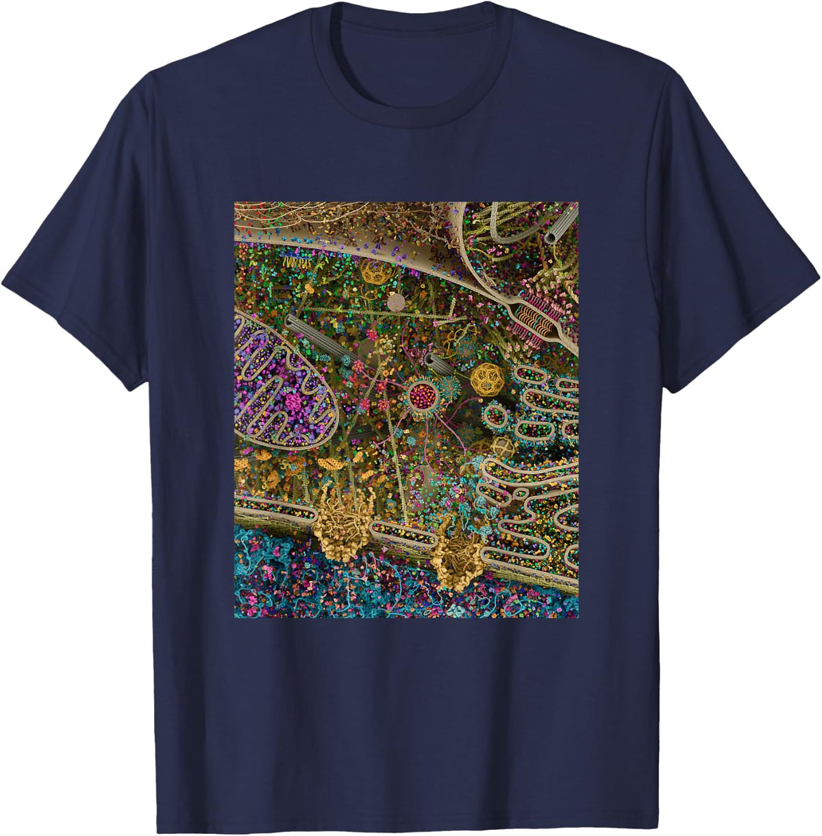 Cell Biologist Biology Cell Structure Diagram Science Nerd T-Shirt - Navy Blue