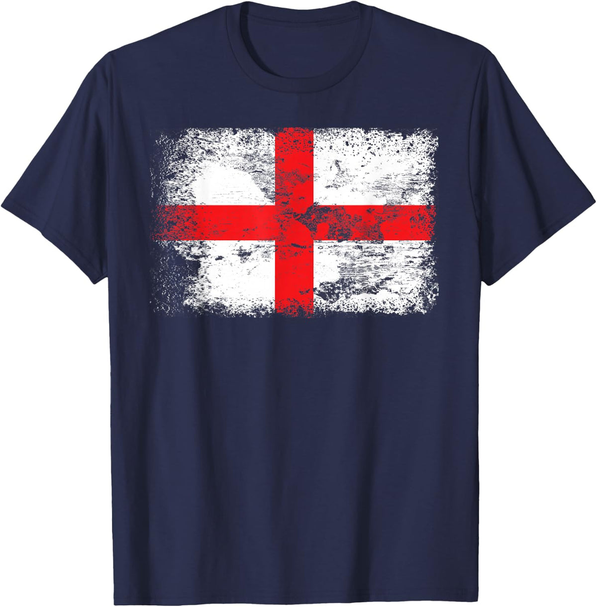 England Flag T-Shirt | Cross of Saint George Flag Tee T-Shirt - Navy Blue