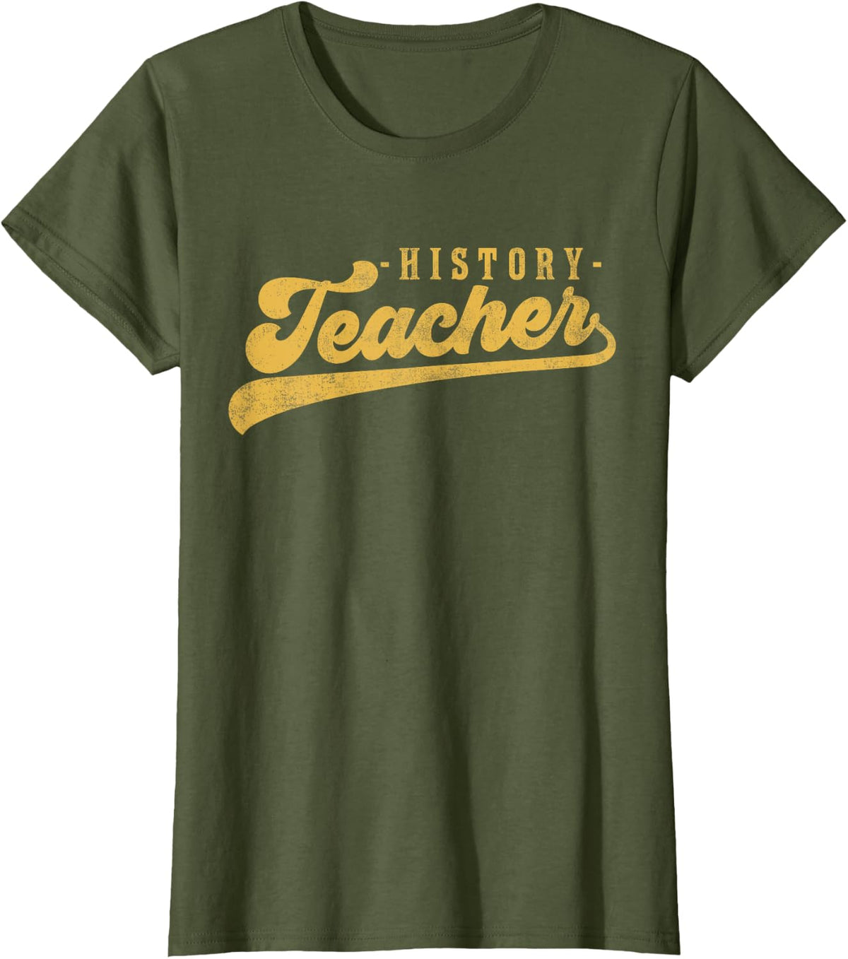 History Teacher Men Women Vintage Graphic History Teacher T-Shirt - Olive Green