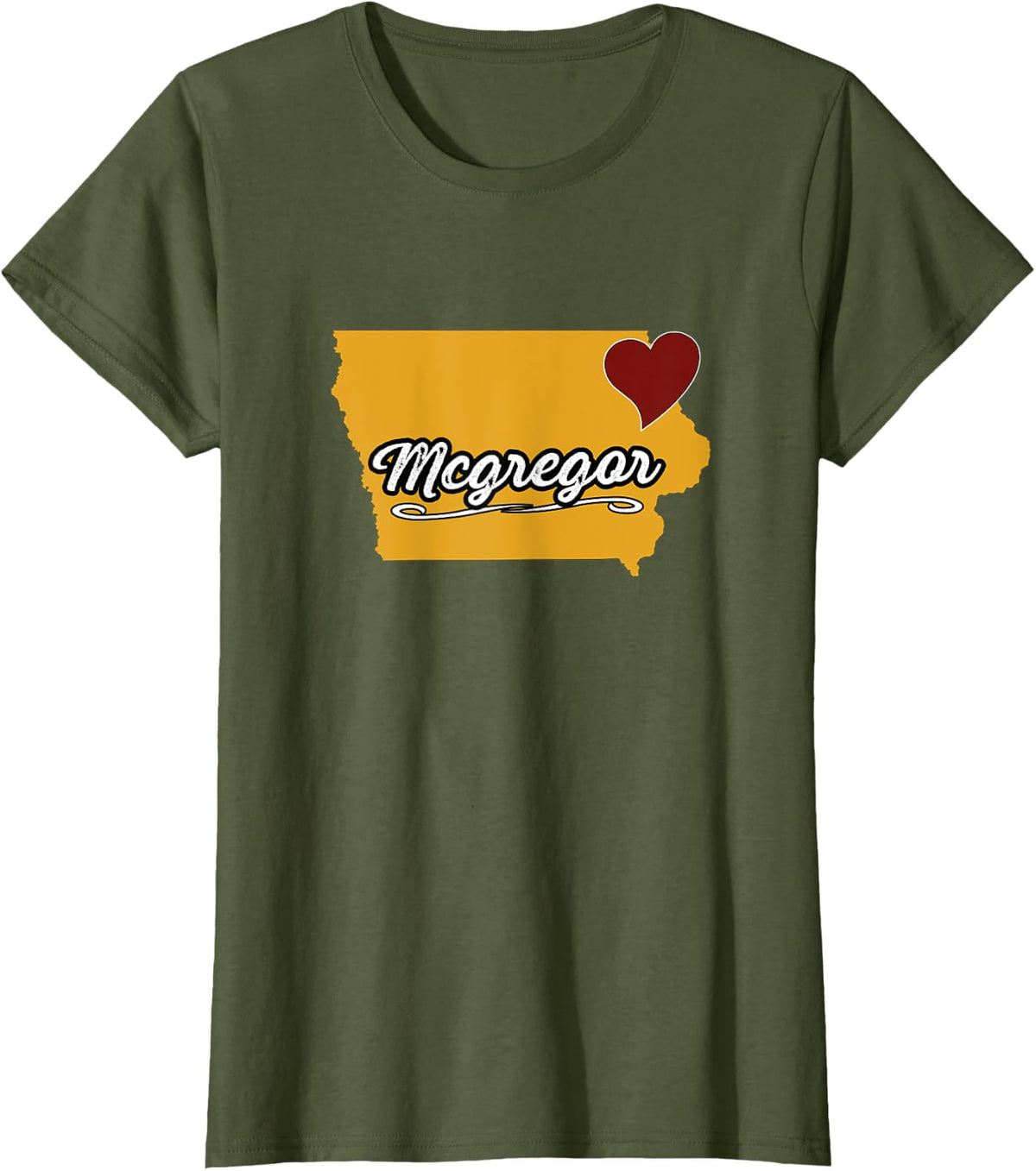McGregor IOWA | IA USA - Cute Souvenir Merch - US City State T-Shirt - Olive Green