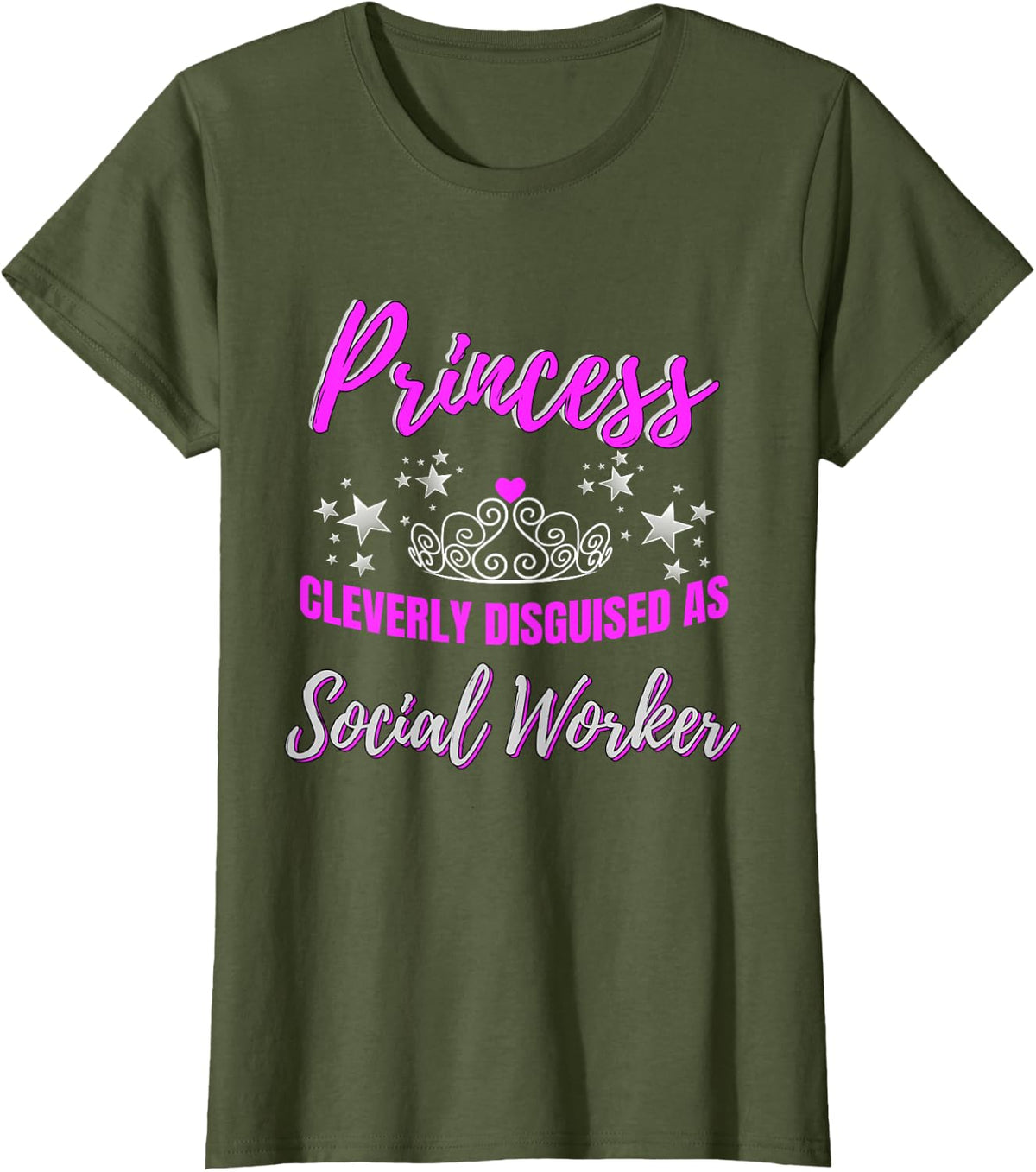 Social Worker Gift Female Social Work T-Shirt - Olive Green