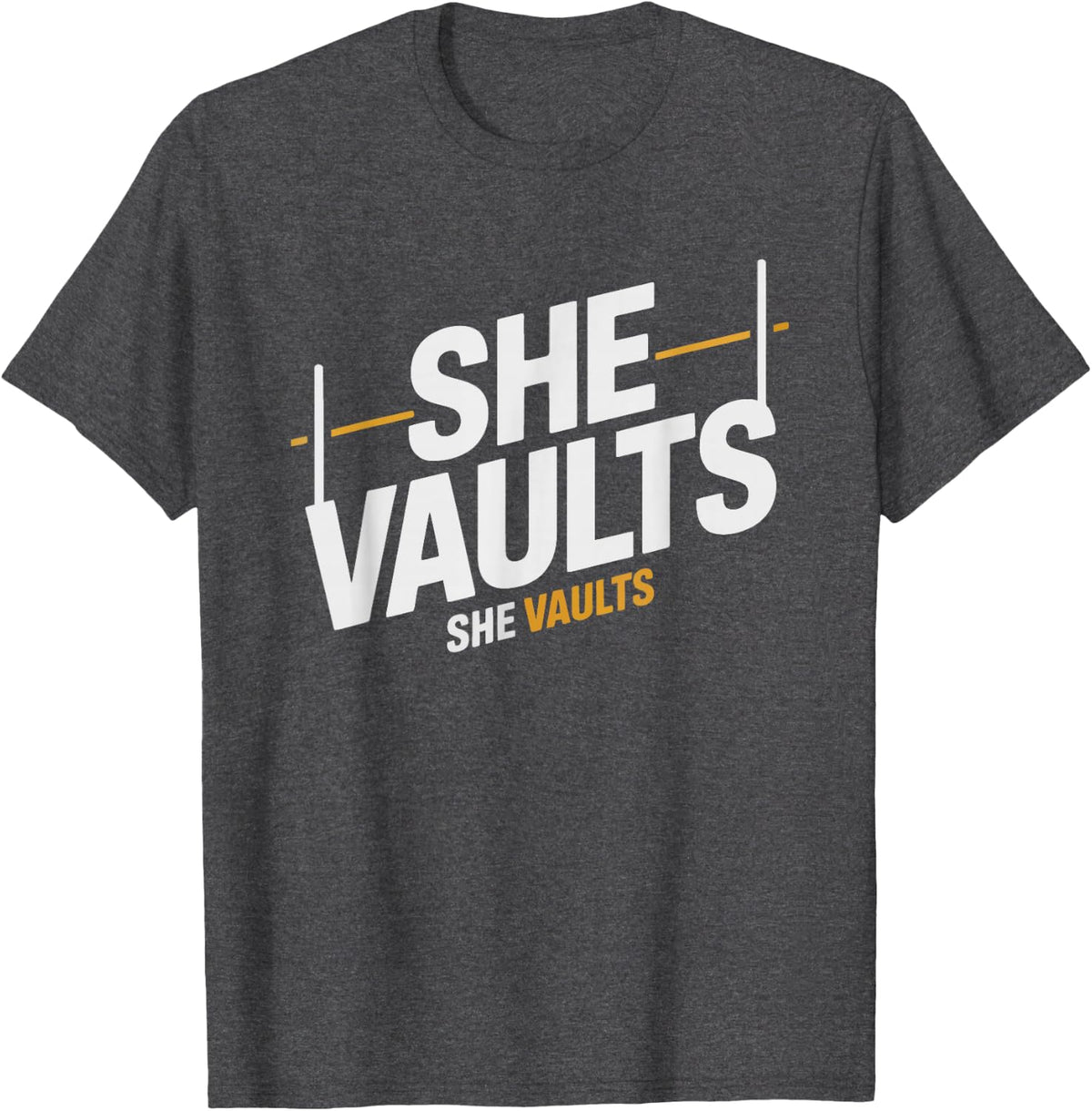 Female Pole Vaulter Track Athlete Woman Who Defies Gravity T-Shirt - Dark Heather Grey