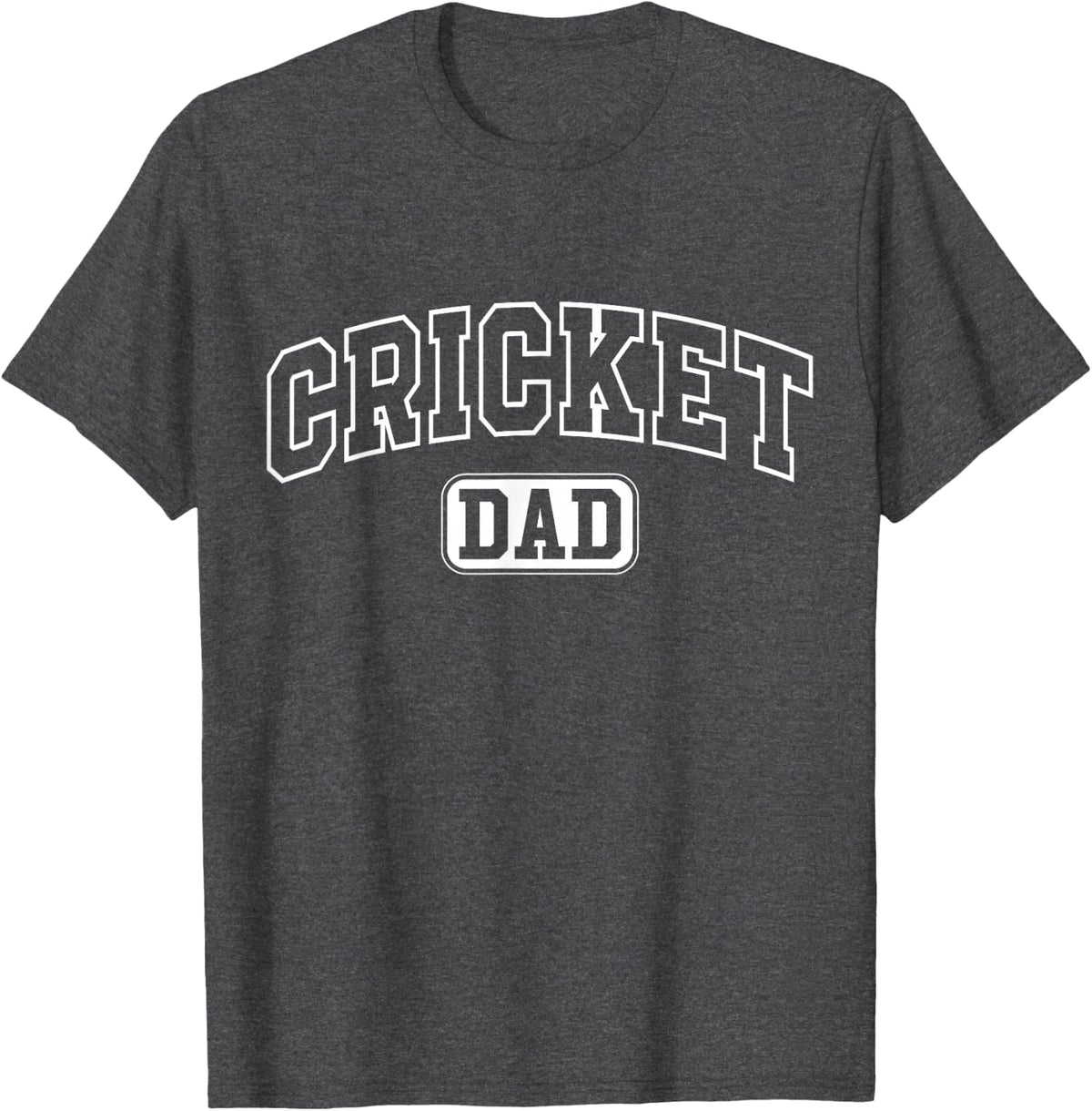 Cricket Dad Athletic Lettering Coach Player T-Shirt - Dark Heather Grey