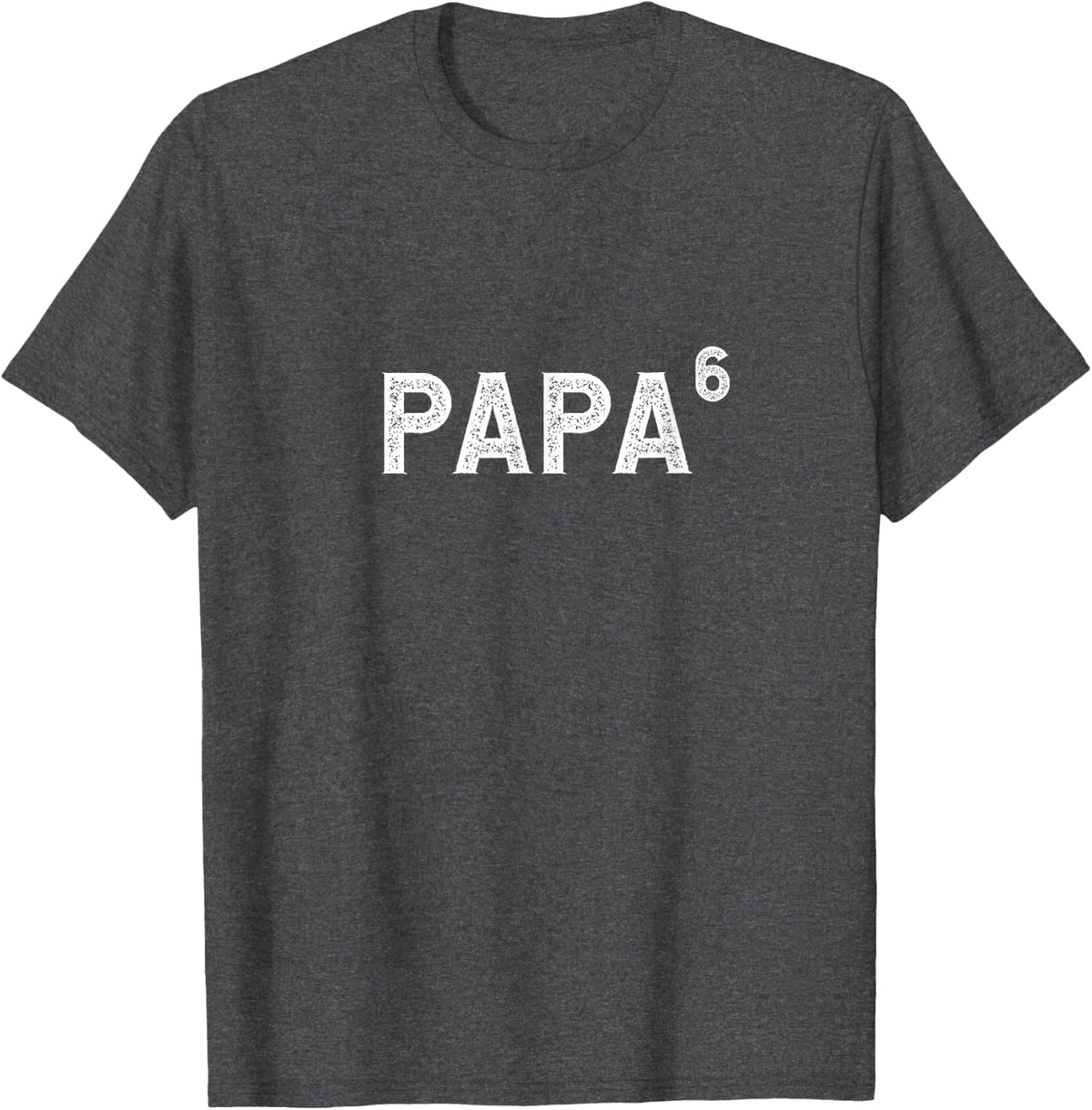 Papa 6 For Grandpa with 6 Grandkids T-Shirt - Dark Heather Grey