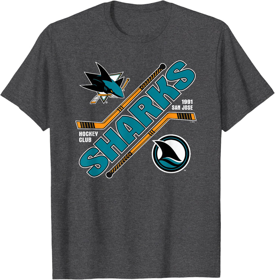 San Jose Sharks Force Dark Heather Officially Licensed T-Shirt - Dark Heather Grey