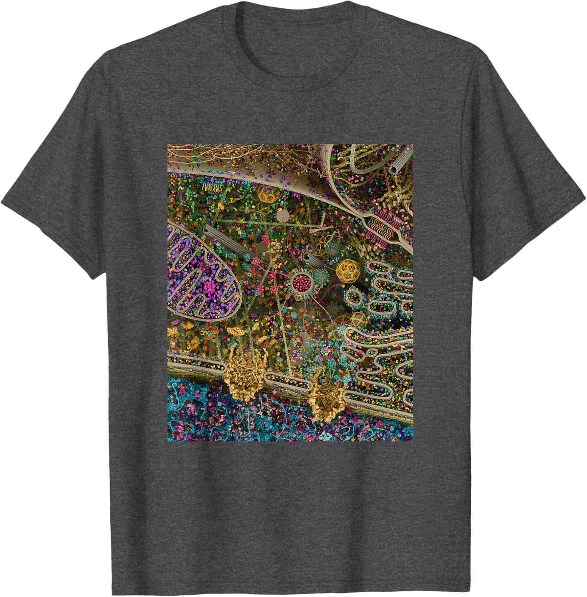 Cell Biologist Biology Cell Structure Diagram Science Nerd T-Shirt - Dark Heather Grey