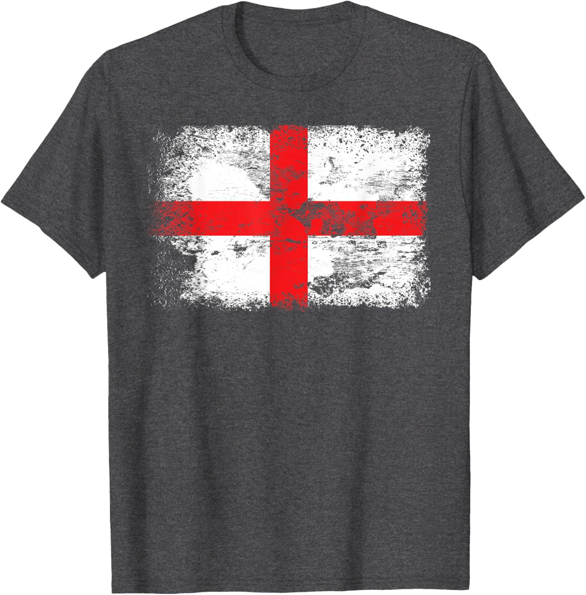 England Flag T-Shirt | Cross of Saint George Flag Tee T-Shirt - Dark Heather Grey