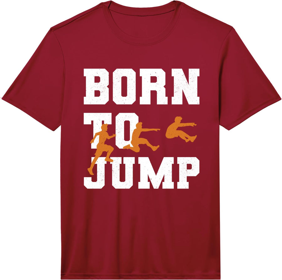 Born to Jump Triple Jumper Track and Field Long Jumping Performance T-Shirt - Red