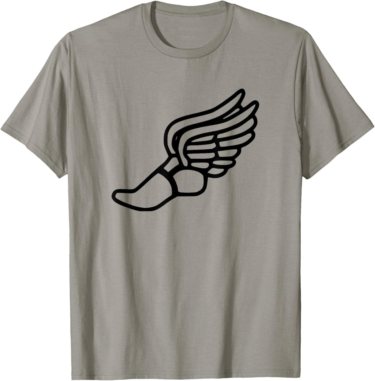 Running Shoe With Wings Track And Field Sneaker T-Shirt - Slate Grey