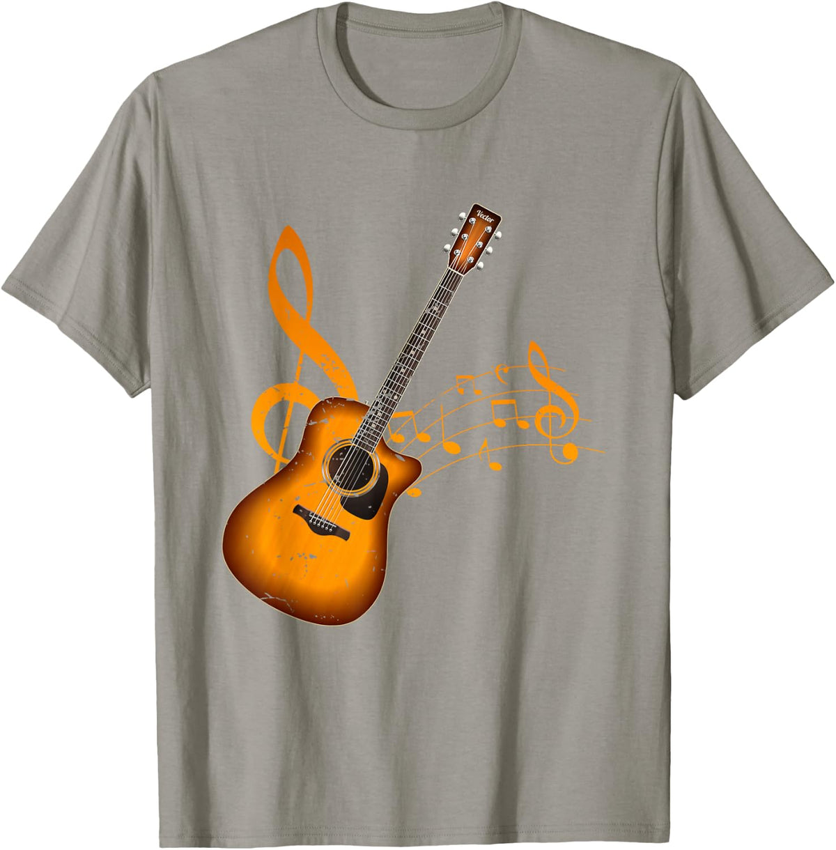 Acoustic Guitar Shirt Guitarist Musician Gift T-Shirt - Slate Grey