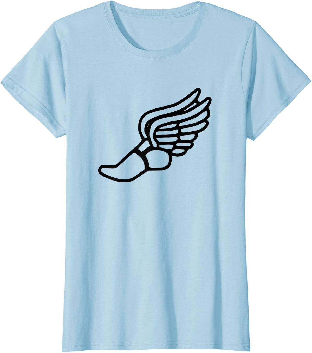 Running Shoe With Wings Track And Field Sneaker T-Shirt - Baby Blue