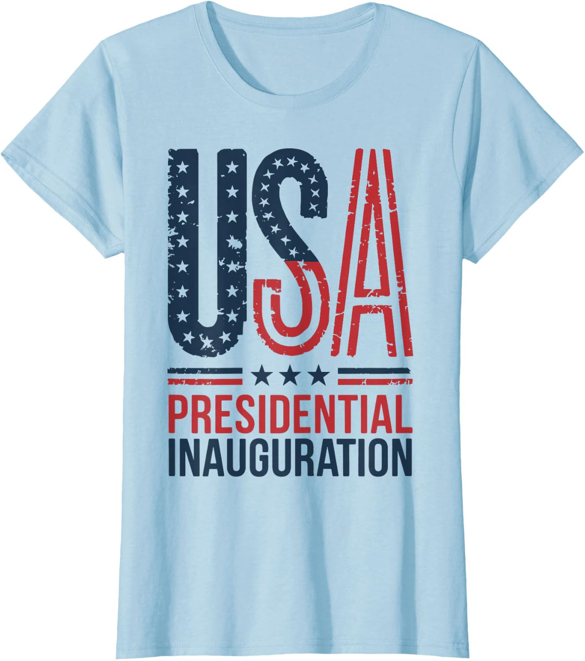 Presidential Inauguration Day Patriotic Vintage USA Flag T-Shirt - Baby Blue