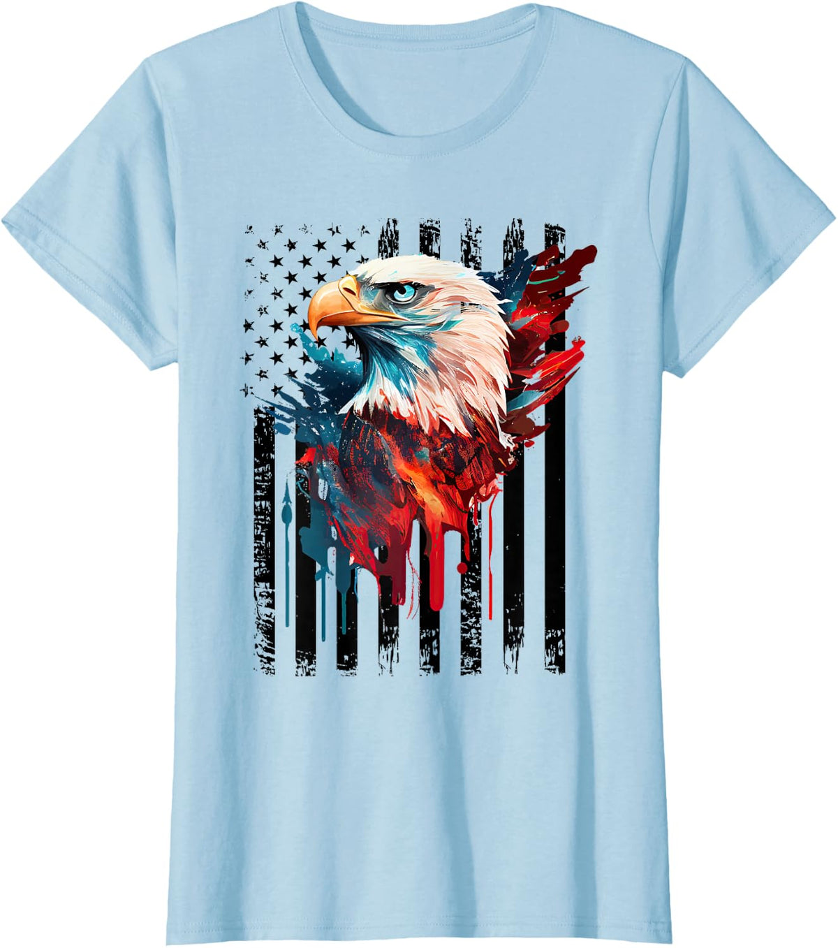 Eagle America Flag USA 250th 250 Anniversary 4th July 2026 T-Shirt - Baby Blue