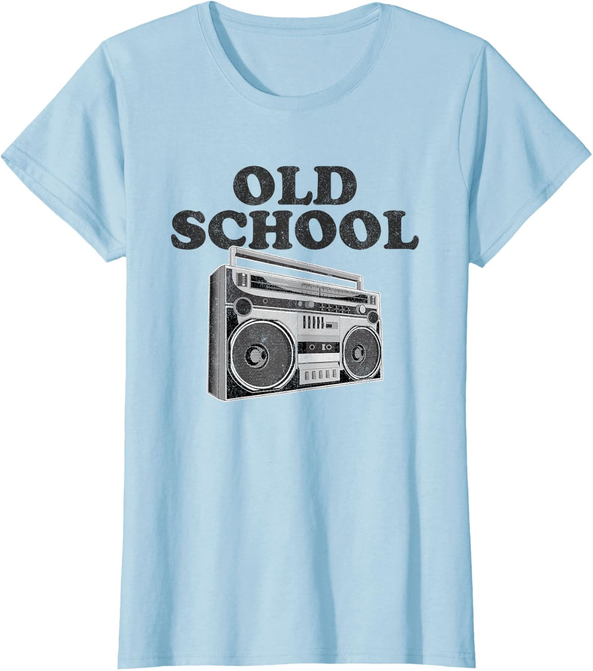 Old School Boom Box Retro 80s Rap Music Funny Tape Deck Gift T-Shirt - Baby Blue