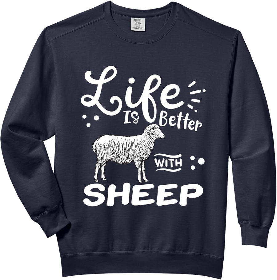 Sheep Comfort Colors Adult Sweatshirt - Adult Unisex Navy