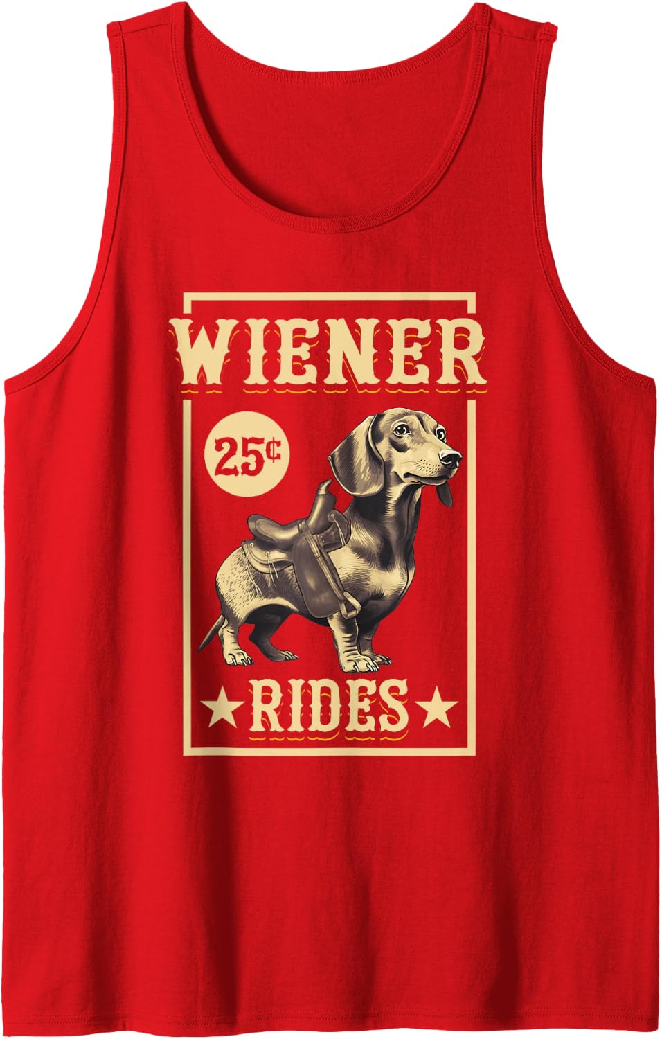 Wiener Rides Dachshund Lover Doxie Weiner Weenie Dog Owner Tank Top - Red