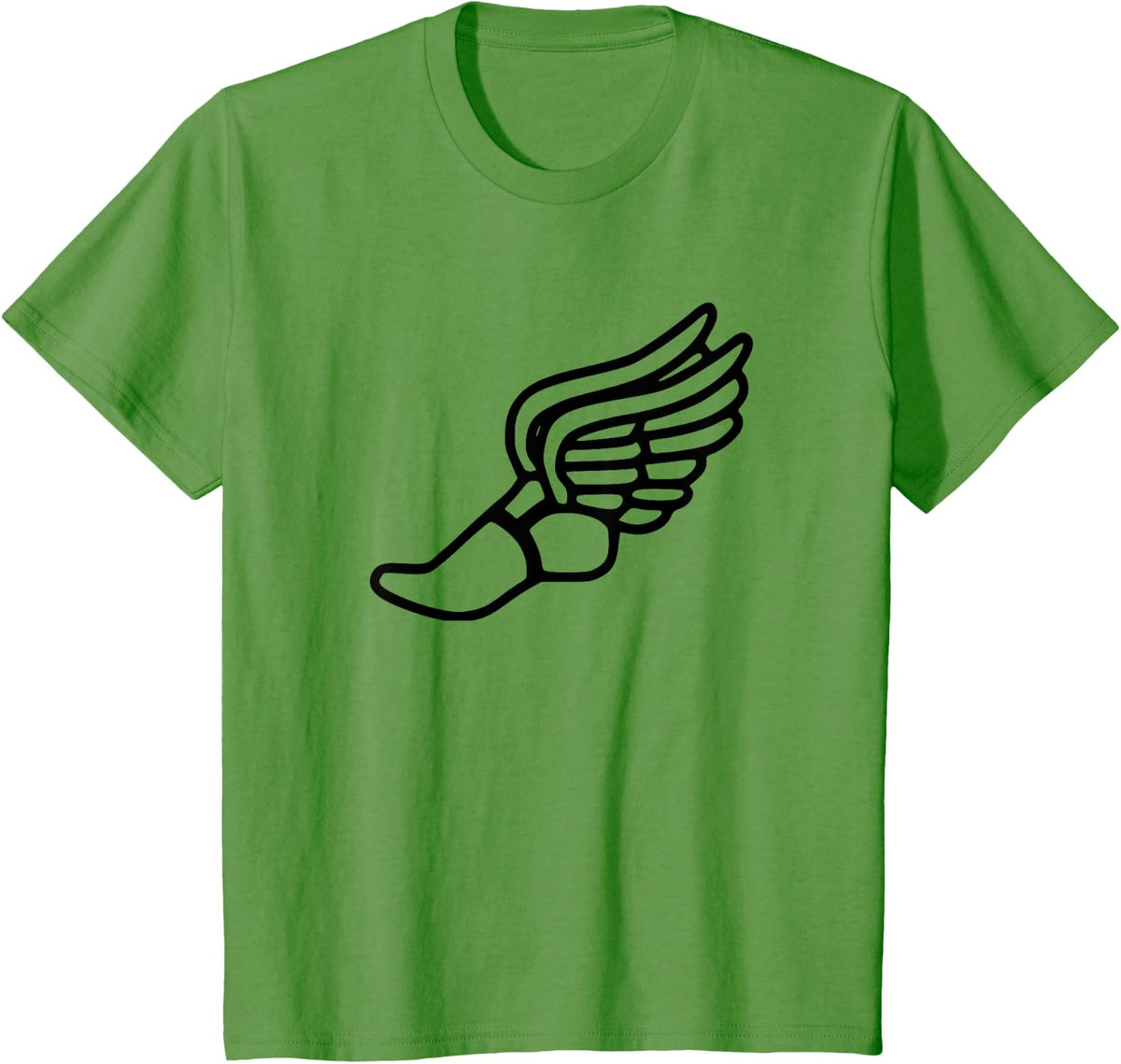 Running Shoe With Wings Track And Field Sneaker T-Shirt - Grass Green