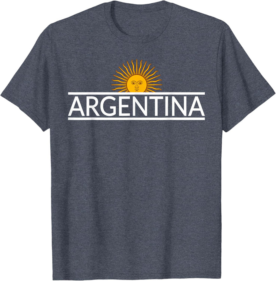 ARGENTINA FLAG SUN SOL DE MAYO T-Shirt - Heather Blue