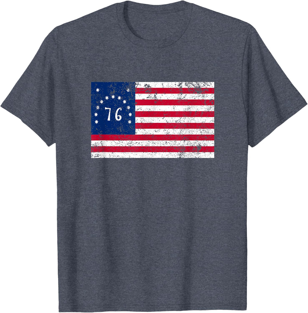 American Bennington Flag United States of America 1776 Shirt T-Shirt - Heather Blue