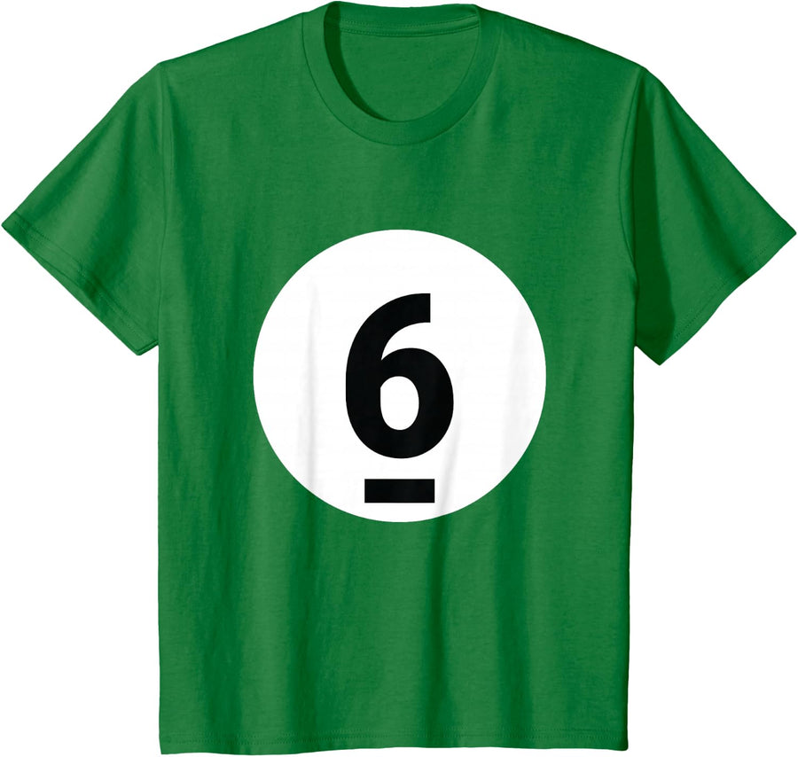 8 Pool Ball 6 Billiards Costume Halloween Group Matching T-Shirt - Kelly Green