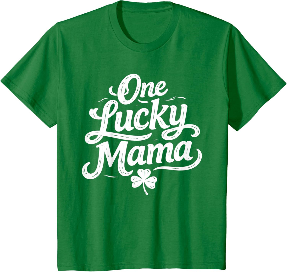 Retro St Patricks Day One Lucky Mama Shamrock T-Shirt - Kelly Green