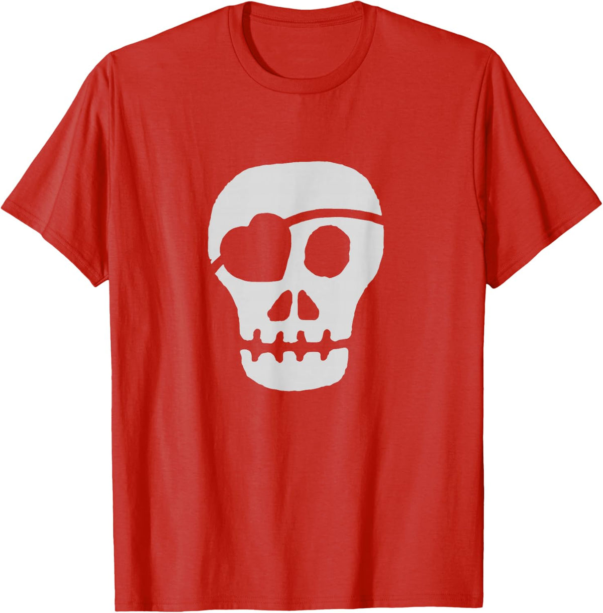 Pirate's Skull Heart Boys Kids Valentines T-Shirt - Red