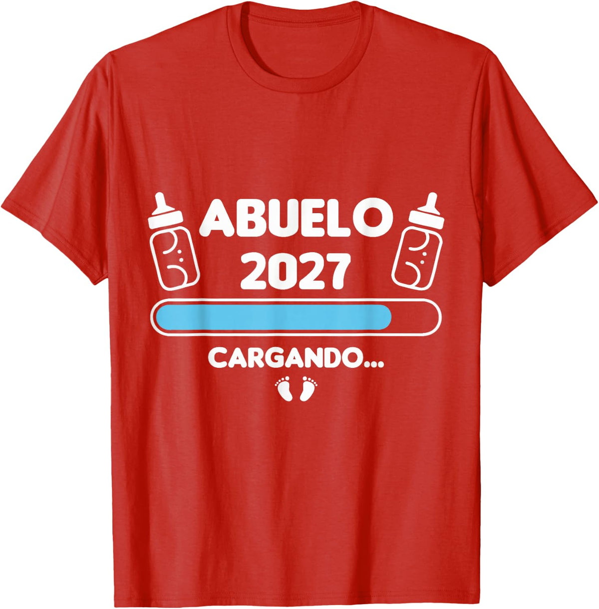 Abuelo 2027 Cargando Barra de Carga Anuncio Embarazo T-Shirt - Red