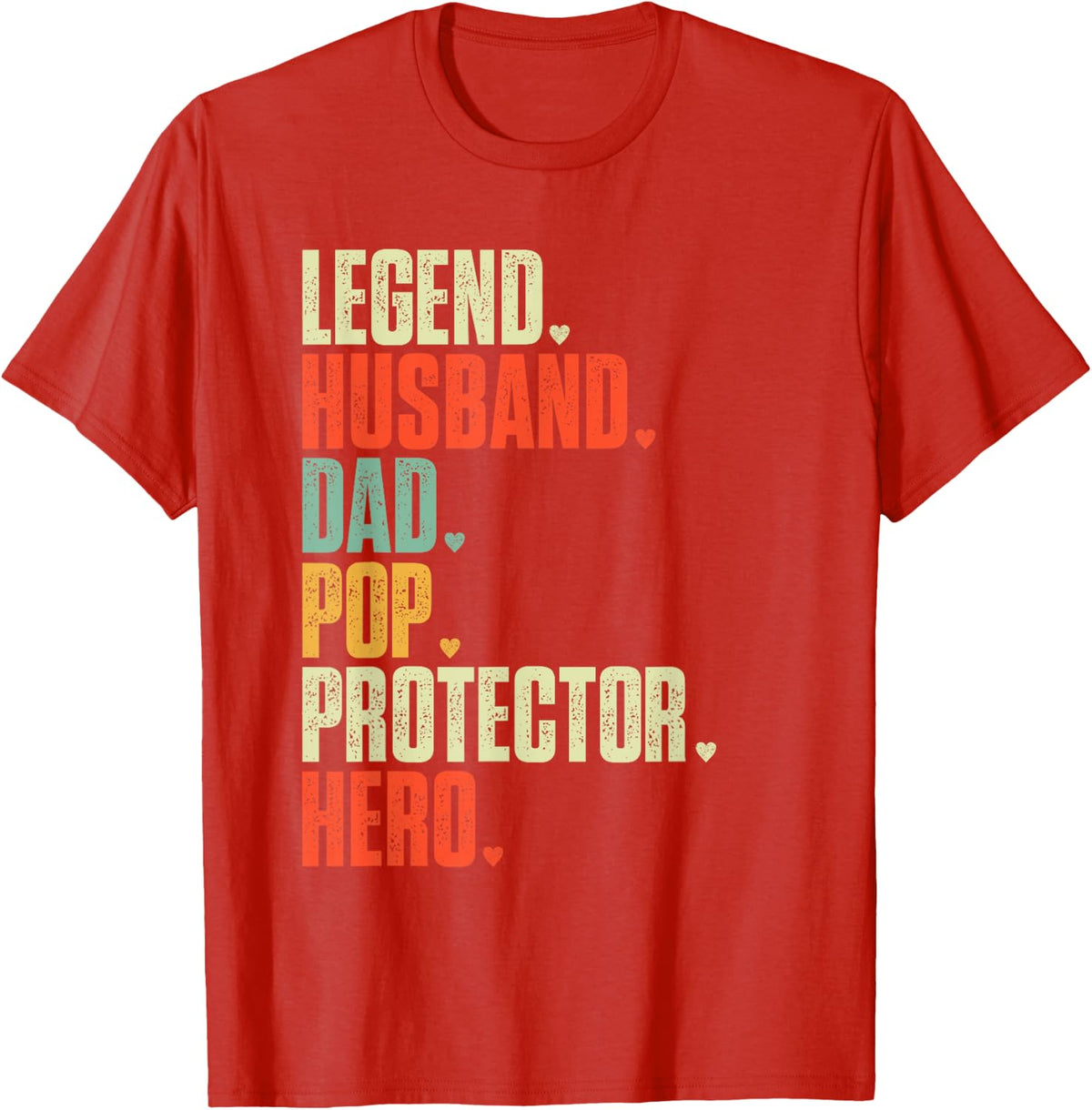 Father's day Legend Husband Dad Pop Protector Hero T-Shirt - Red