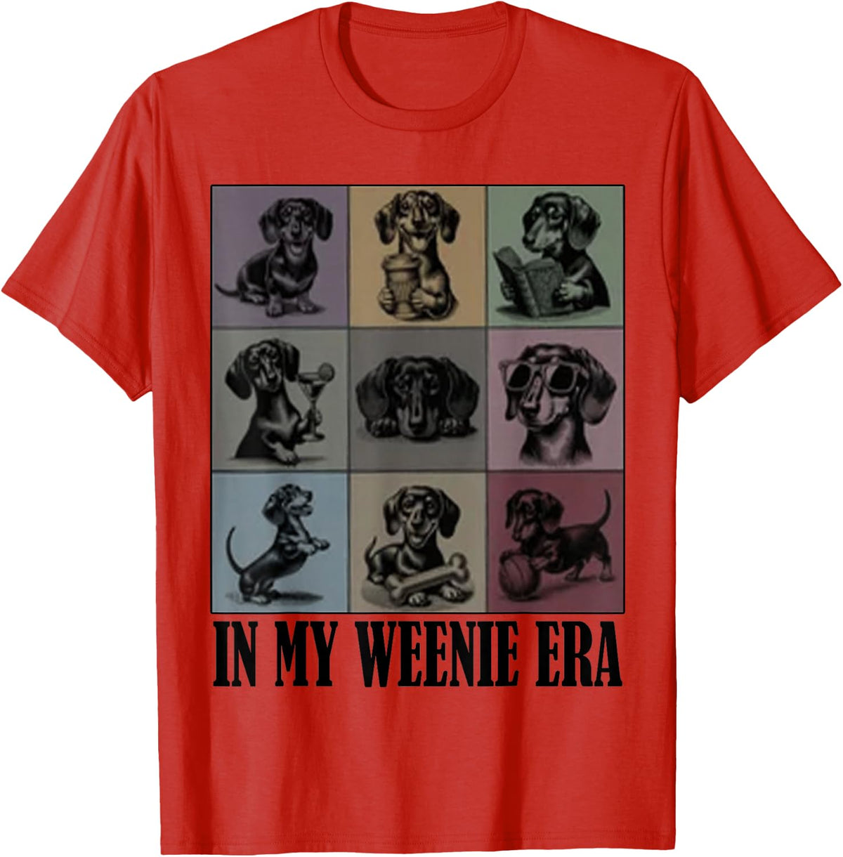 Funny Dachshund Lover Quote in My Era Dachshund Cool Dog Mom T-Shirt - Red