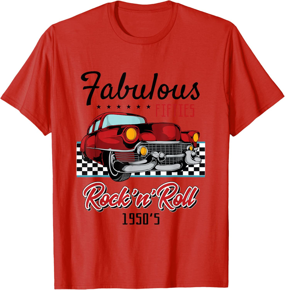 50s Rockabilly Vintage 1950s Clothing for Women Men Tshirt T-Shirt - Red