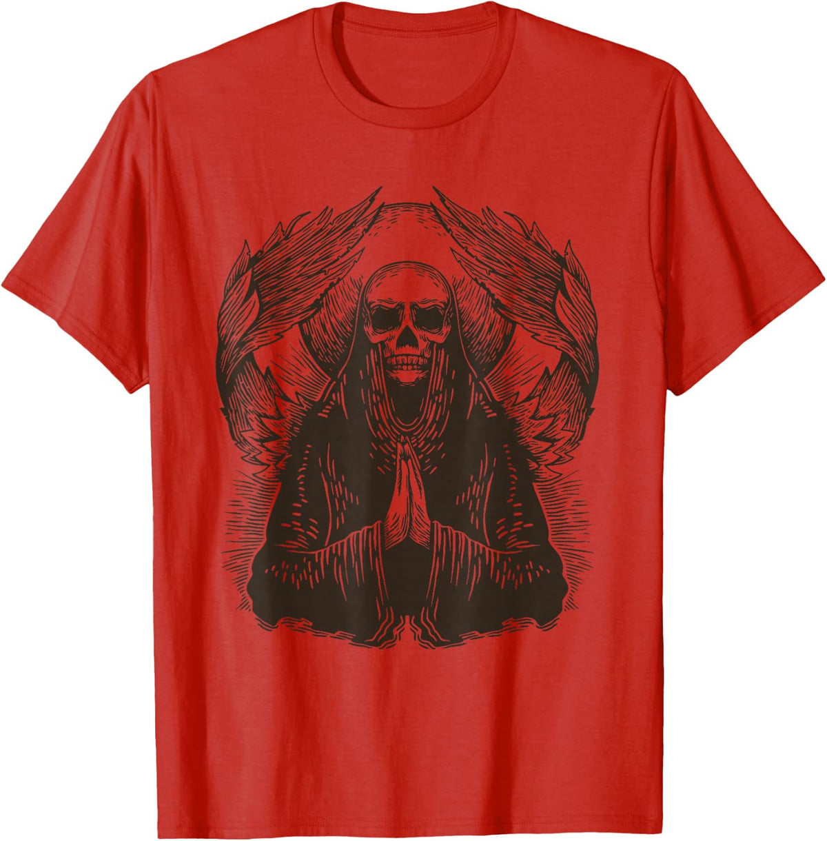 Aesthetic Y2k Grunge Fairy Alternative Clothing Goth Skull T-Shirt - Red