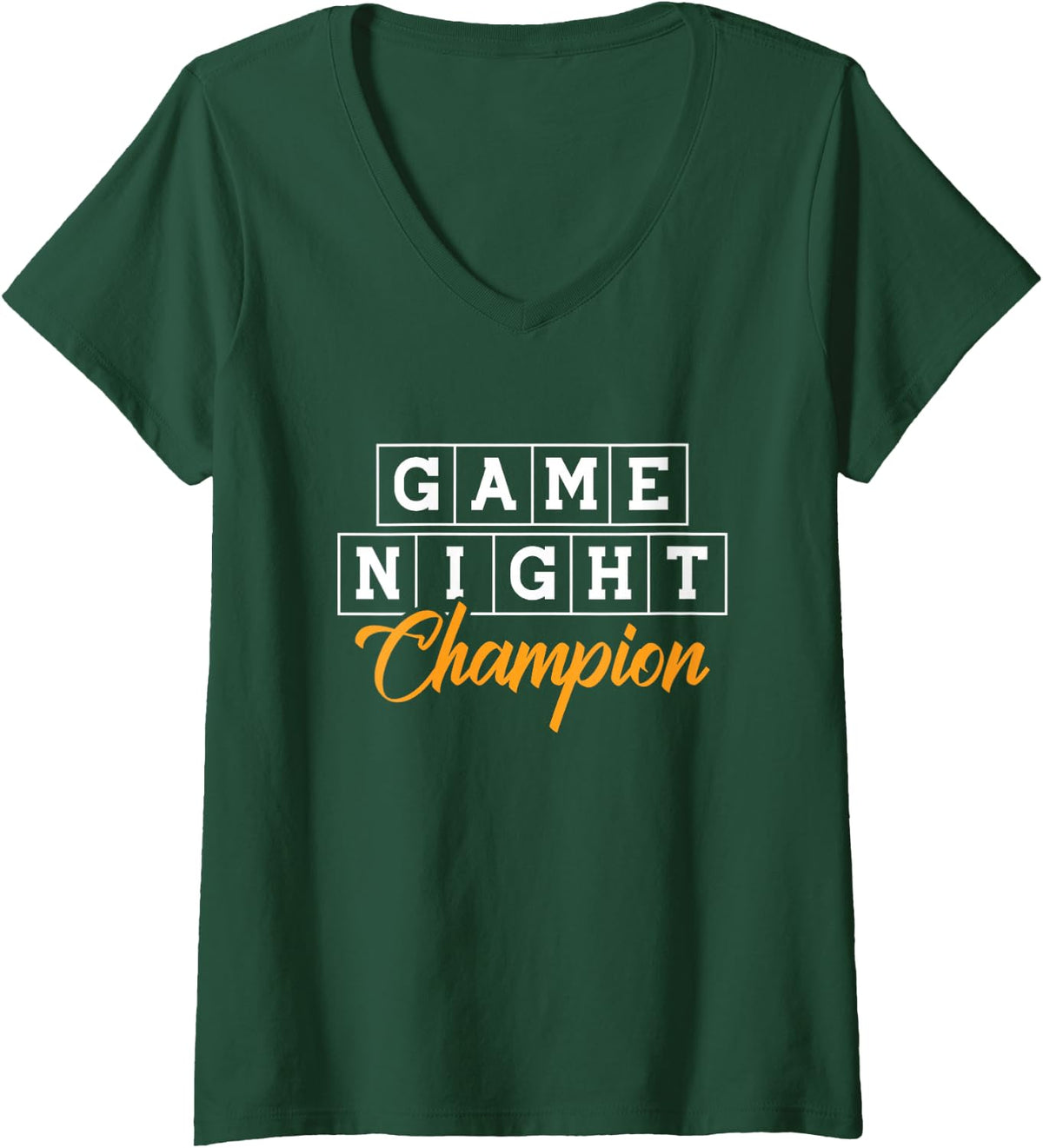 Women's Game Night Champion Board Games Tabletop Board Gaming V-Neck T-Shirt - Dark Green