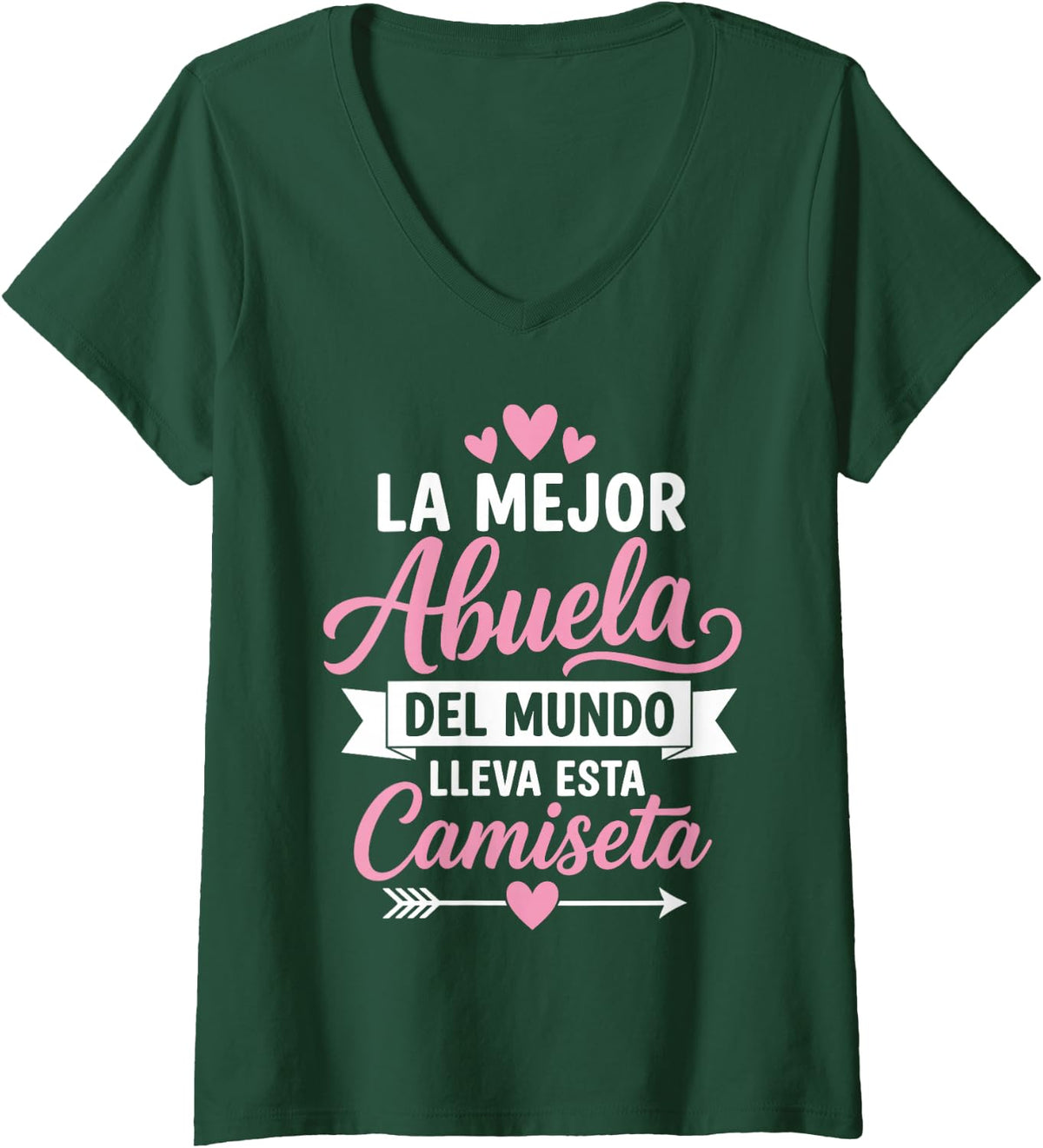 Women's Mejor Abuela Art for Grandma Nana Mothers Day Best Abuela V-Neck T-Shirt - Dark Green