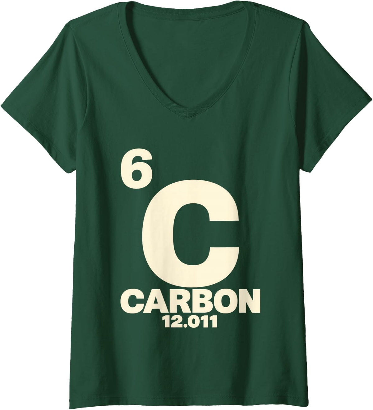Women's Funny Carbon Element Science Halloween Costume V-Neck T-Shirt - Dark Green