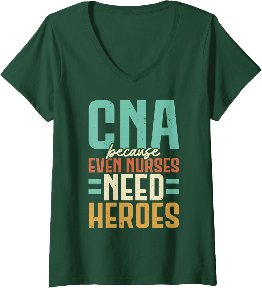 Women's CNA Certified Nursing Assistant Medical Hospital V-Neck T-Shirt - Dark Green