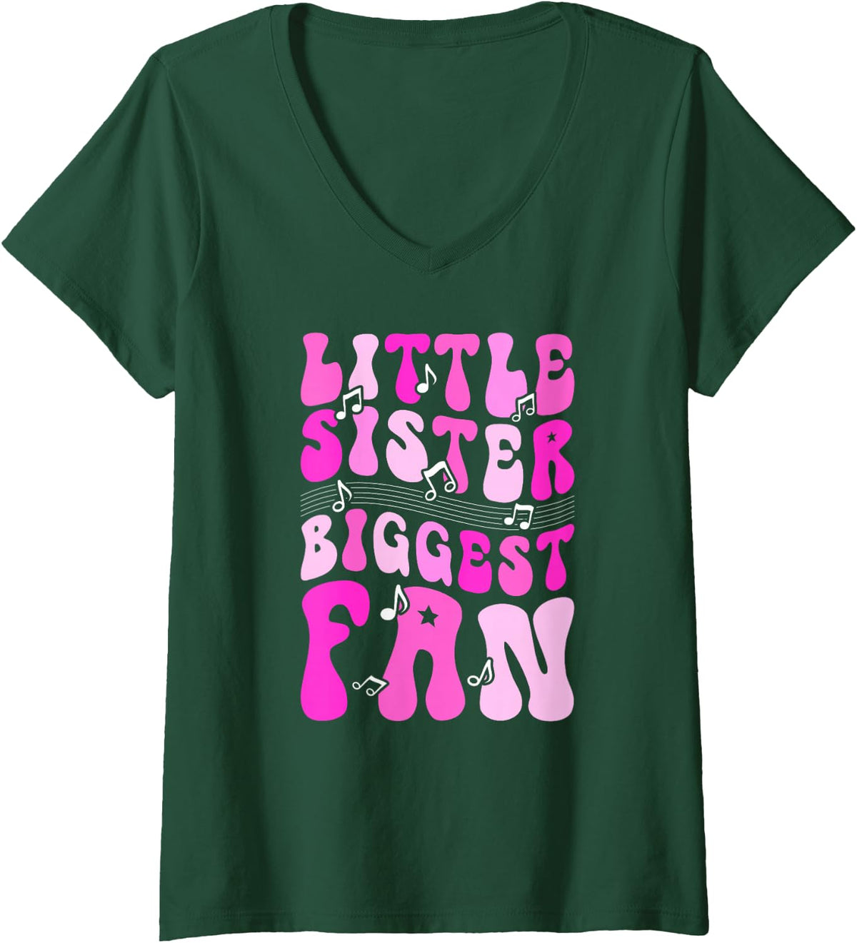 Women's Little Sister Choir Sister of A Choir Member Choir Sis V-Neck T-Shirt - Dark Green