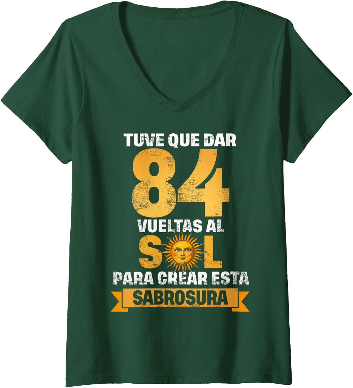 Women's 84th Birthday Gift for Men in Spanish Regalo cumpleanos 84 V-Neck T-Shirt - Dark Green