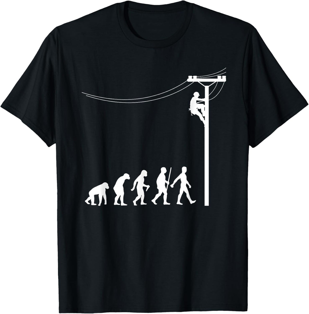 Lineman Art for Men Women Electrical Lineworker Lineman T-Shirt - Black