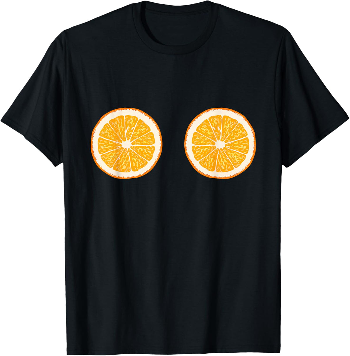 Funny Orange Boobs Bra Titties Tits Breast Boobies T-Shirt - Black