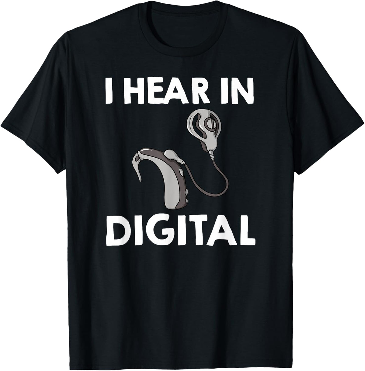 Cochlear Implant Deaf Awareness T-Shirt - Black