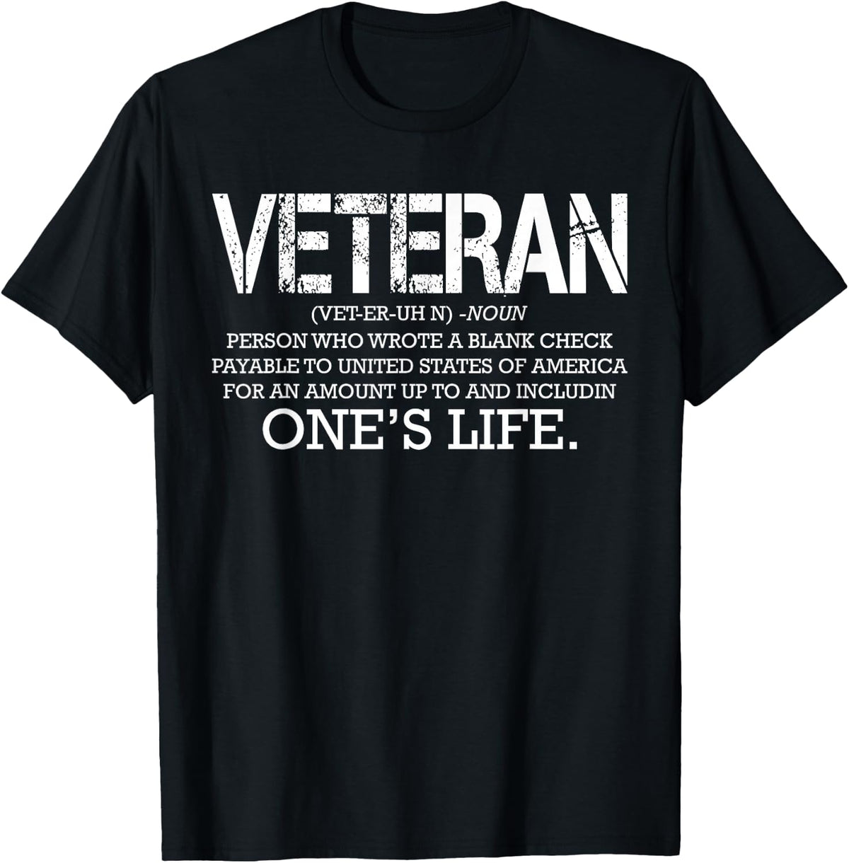 Veteran Definition Meaning Army Soldier Cool Military Gifts T-Shirt - Black