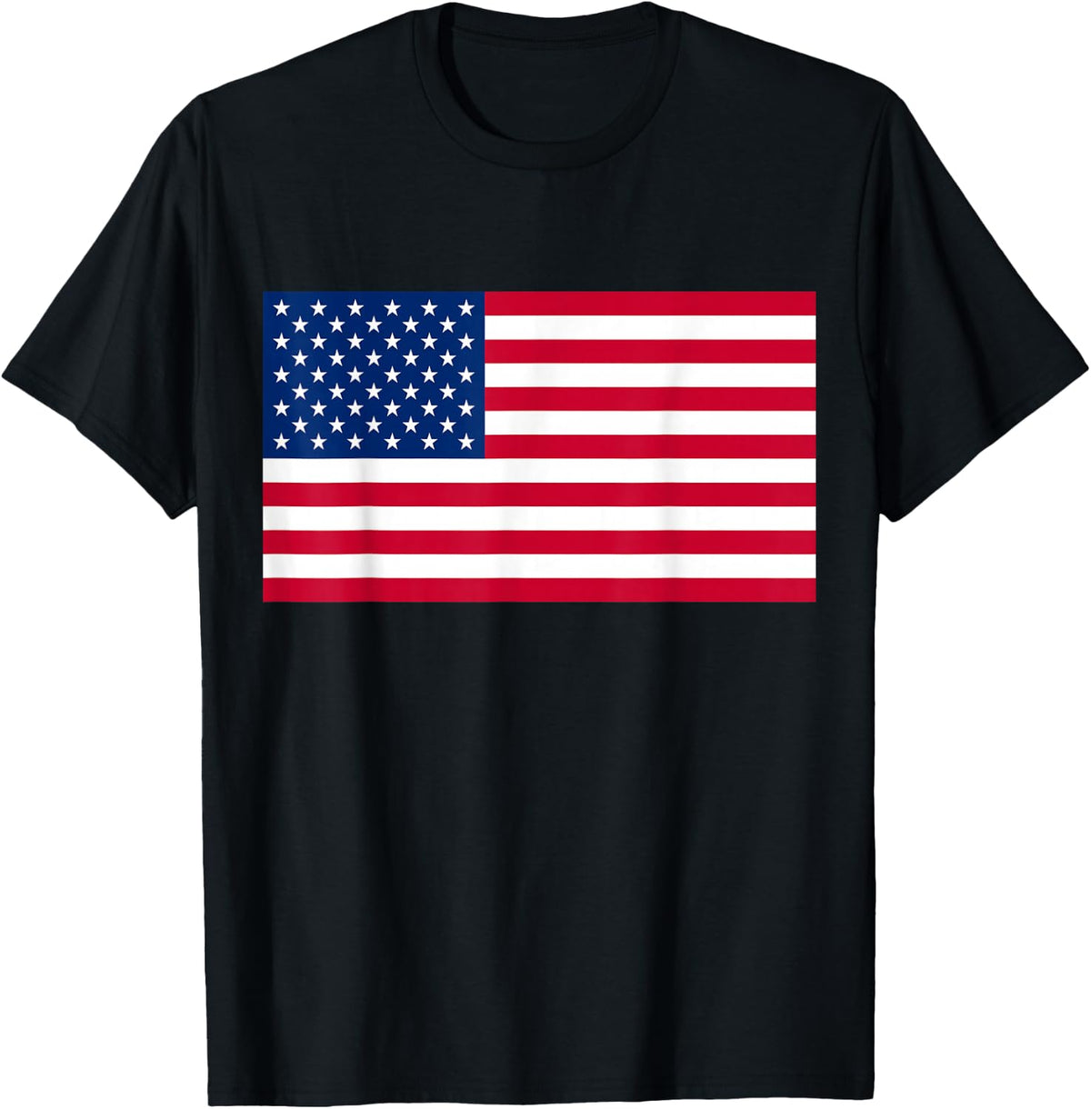 American Flag USA Flag 4th of July Memorial Day Veterans Day T-Shirt - Black