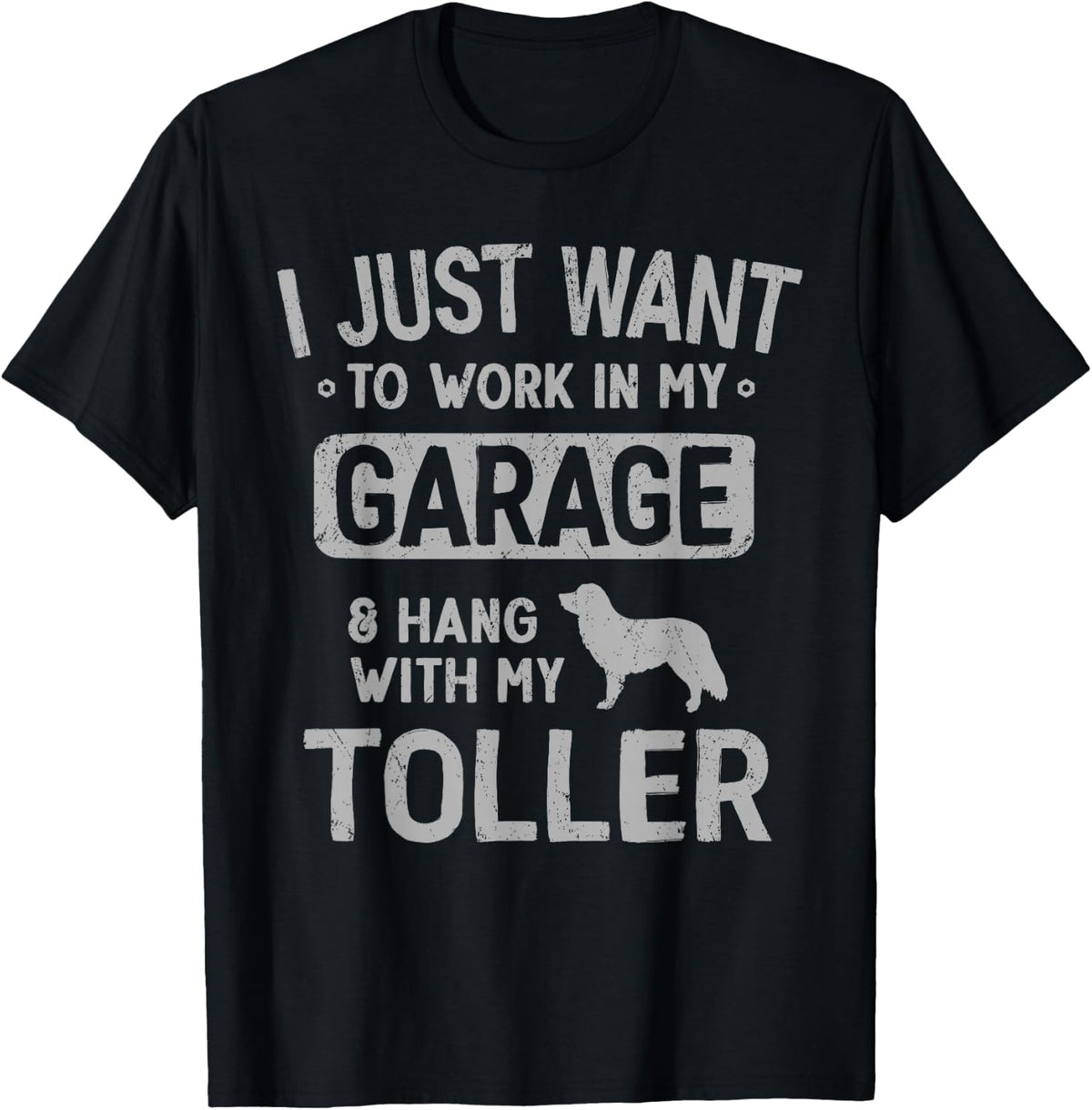 Funny Nova Scotia Duck Tolling Retriever Toller Dad Garage M T-Shirt - Black