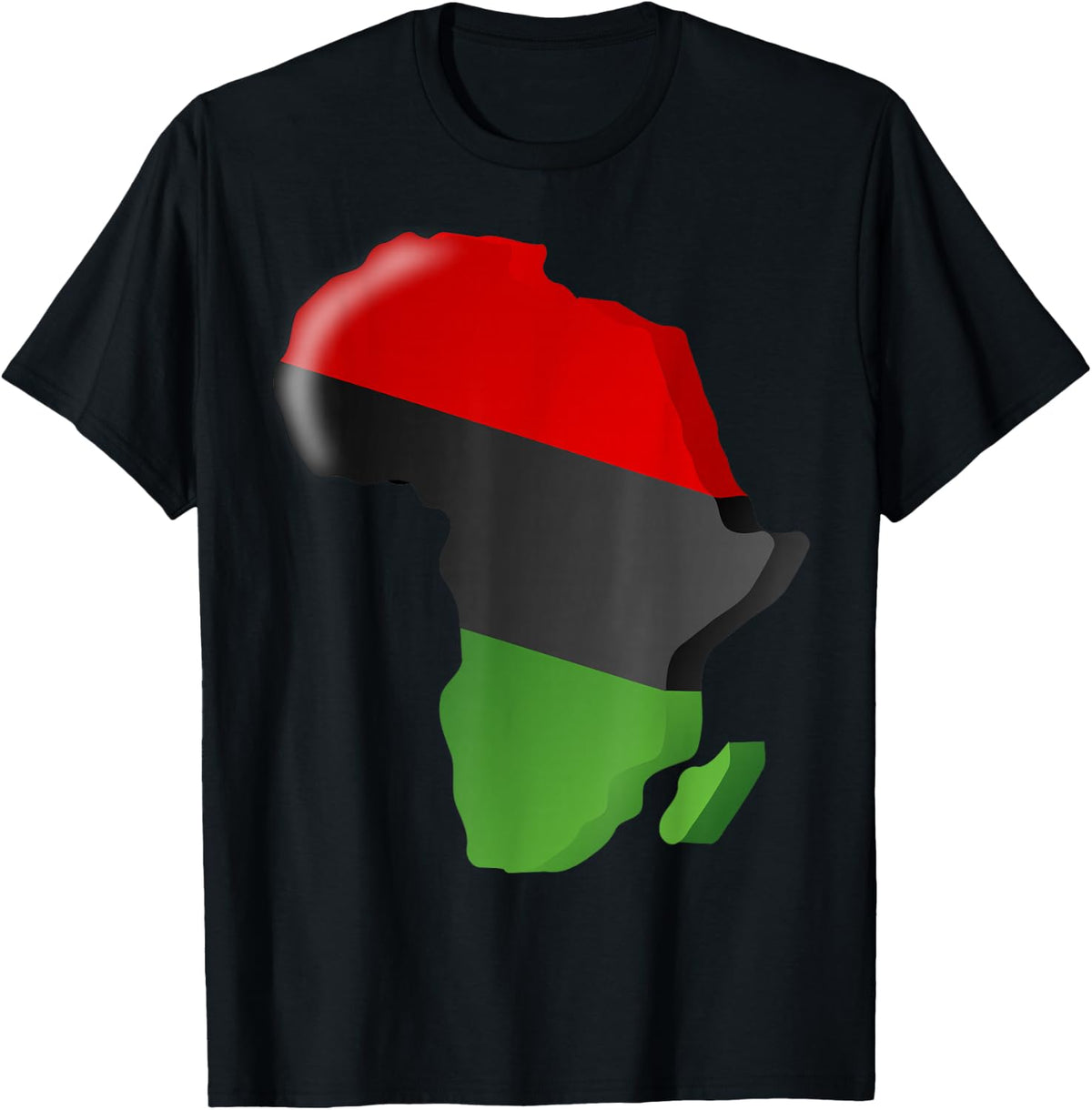 Pan-African T-Shirt Unia Flag Map Continent T-Shirt - Black